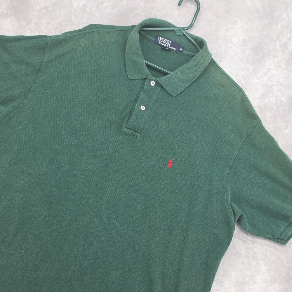 Vtg Polo Ralph Lauren Short Sleeve Polo Shirt Mens XXL Green Preppy Made In USA
